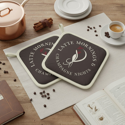 Latte Mornings & Champagne Nights: Set of Two Pot Grabs