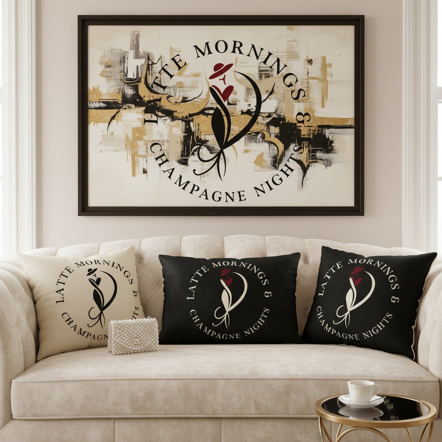 Latte Mornings & Champagne Nights Decorative Cushion