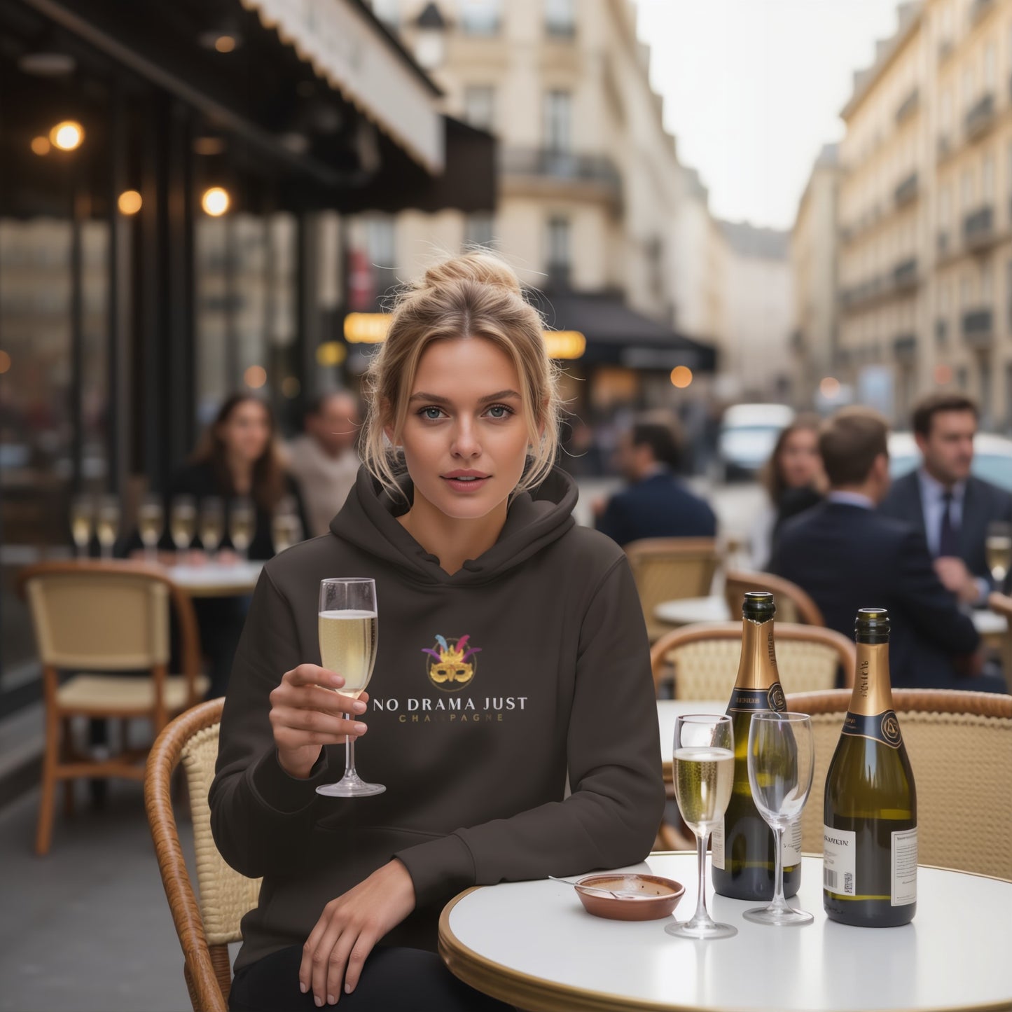 No Drama Just Champagne Hoodie - Perfect Gift for Champagne Lovers