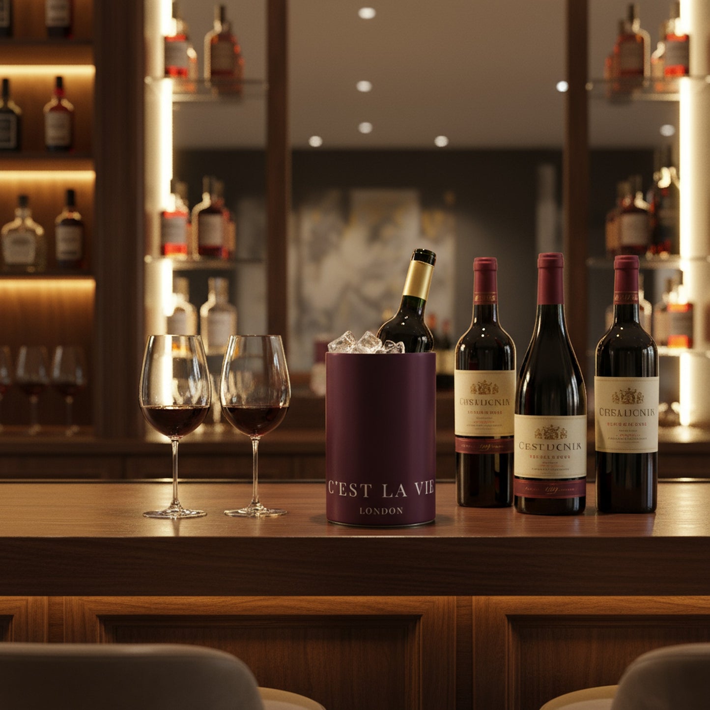 C'EST LA VIE Luxury Wine Cooler - Elegant Wine Chiller for Stylish Entertaining