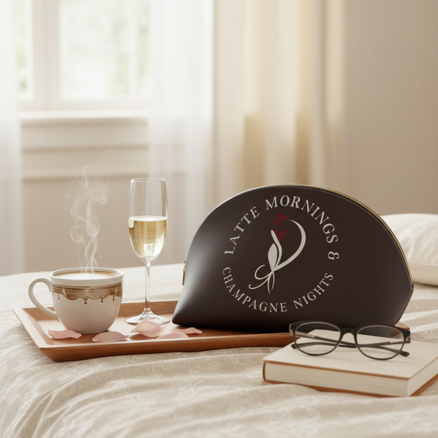 Latte Mornings & Champagne Nights: Luxury Makeup Bag