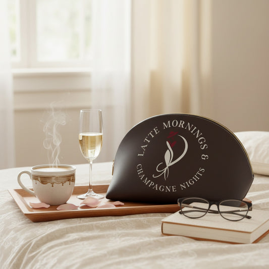 Latte Mornings & Champagne Nights: Luxury Makeup Bag
