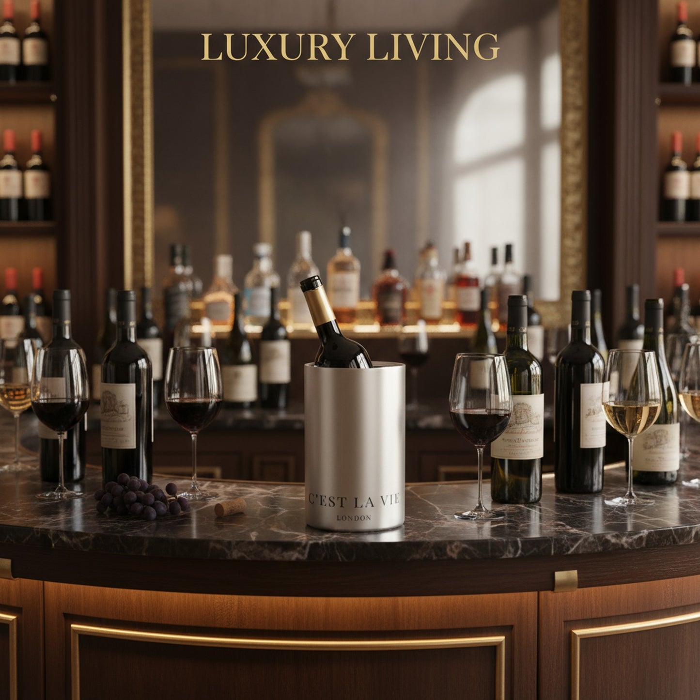 C'EST LA VIE Luxury Wine Cooler - Elegant Wine Chiller for Stylish Entertaining