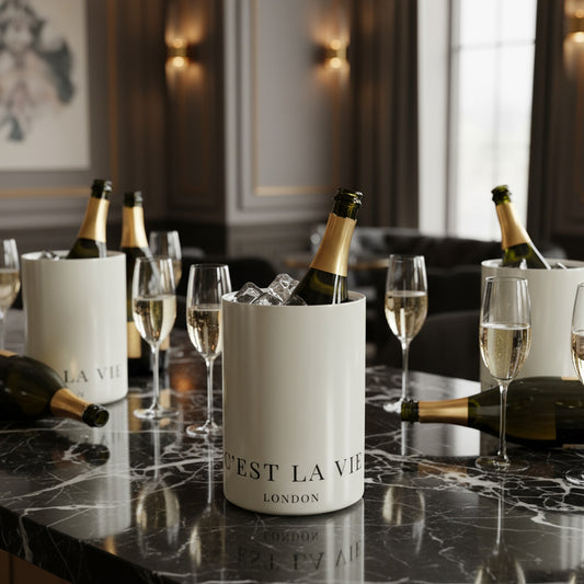 Stylish C'EST LA VIE Cream Wine Cooler - Perfect for Entertaining