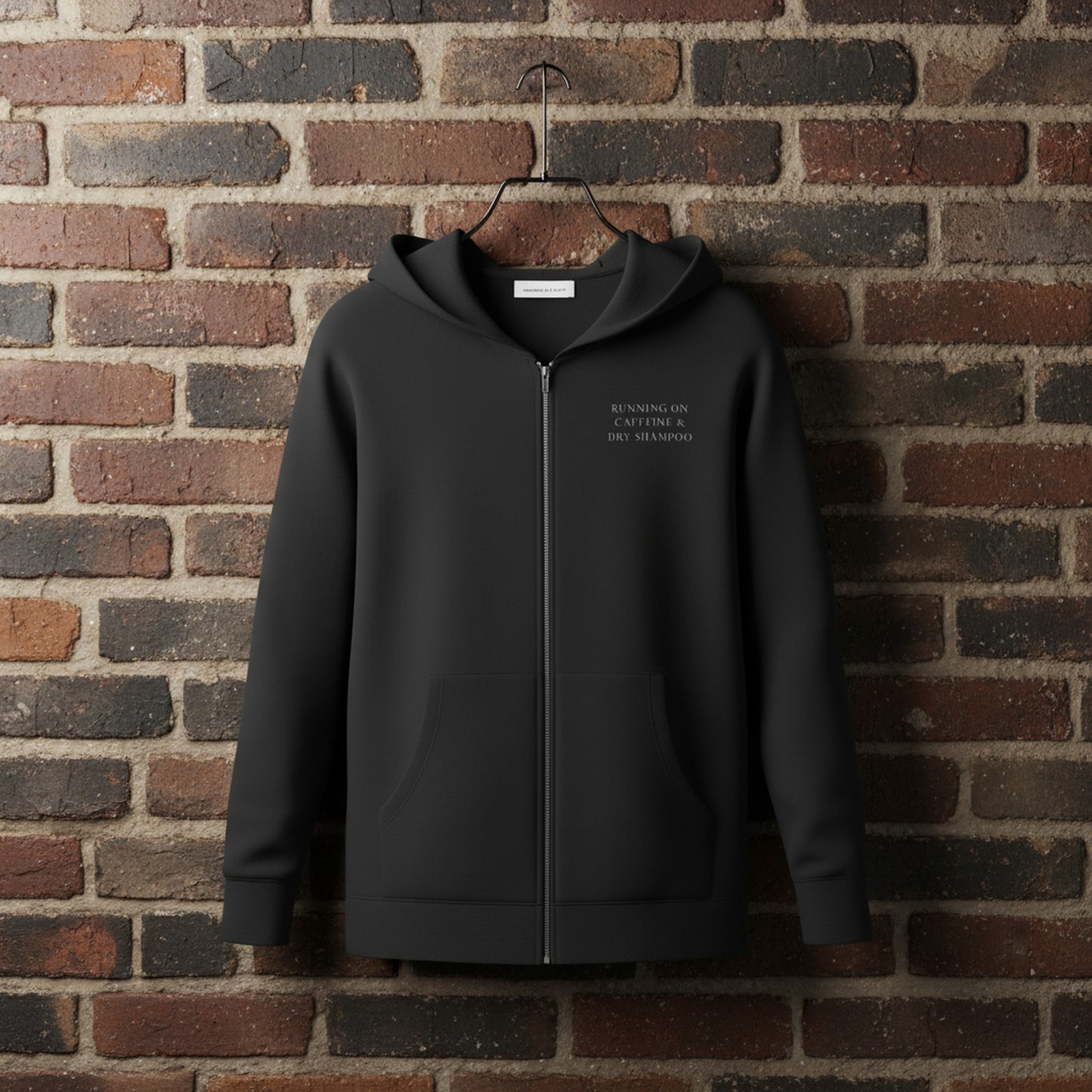 Caffeine & Dry Shampoo Hoodie - Zip Up Sweatshirt for Coffee Lovers
