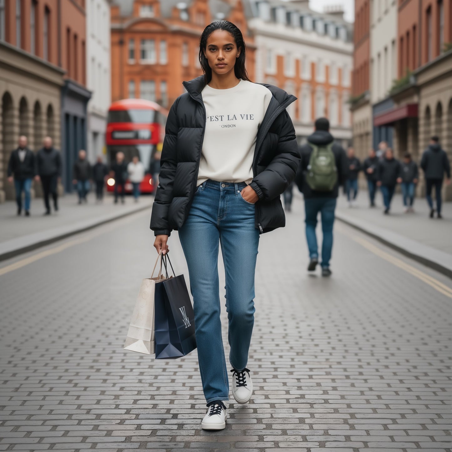 C'EST LA VIE Luxury Cream Sweatshirt | Cozy Chic Fashion