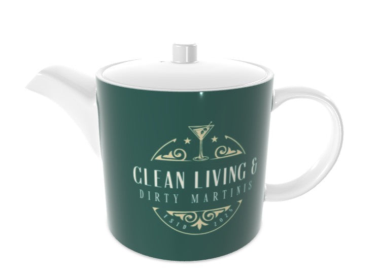 Bone China Tea Pot - Clean Living & Dirty Martinis for Stylish Entertaining