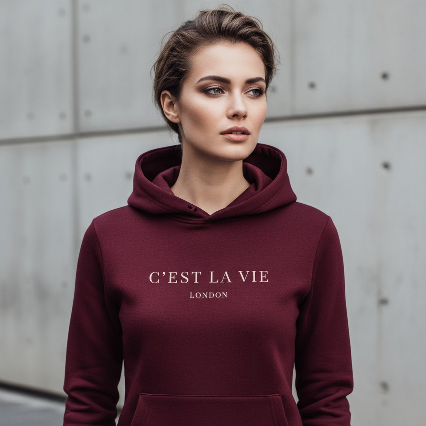 Chic C'EST LA VIE Luxury Hoodie - Elegant Comfort Wear