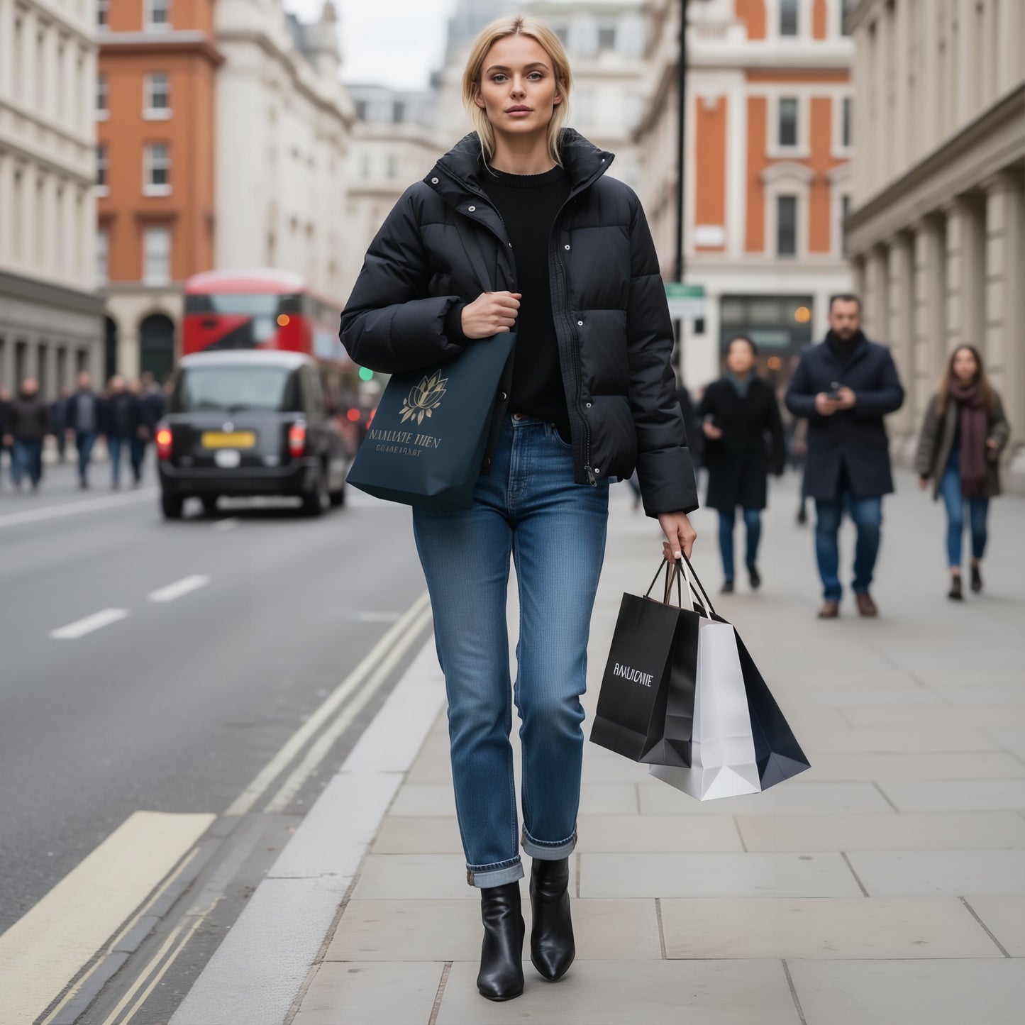 Chic Ink Blue Tote Bag - Namaste Then Chardonnay Design for Yoga & Wine Lovers