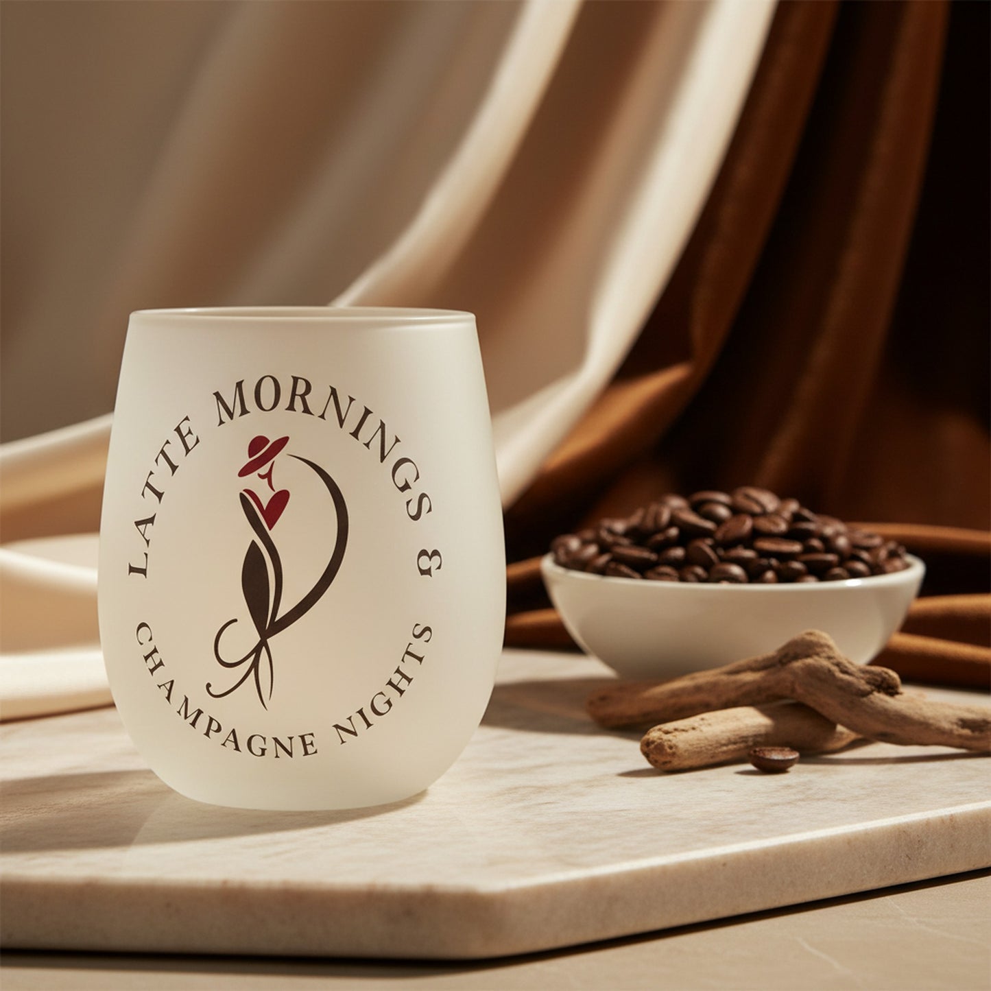 Elegant Crystal Water Glass | Latte Mornings, Champagne Nights