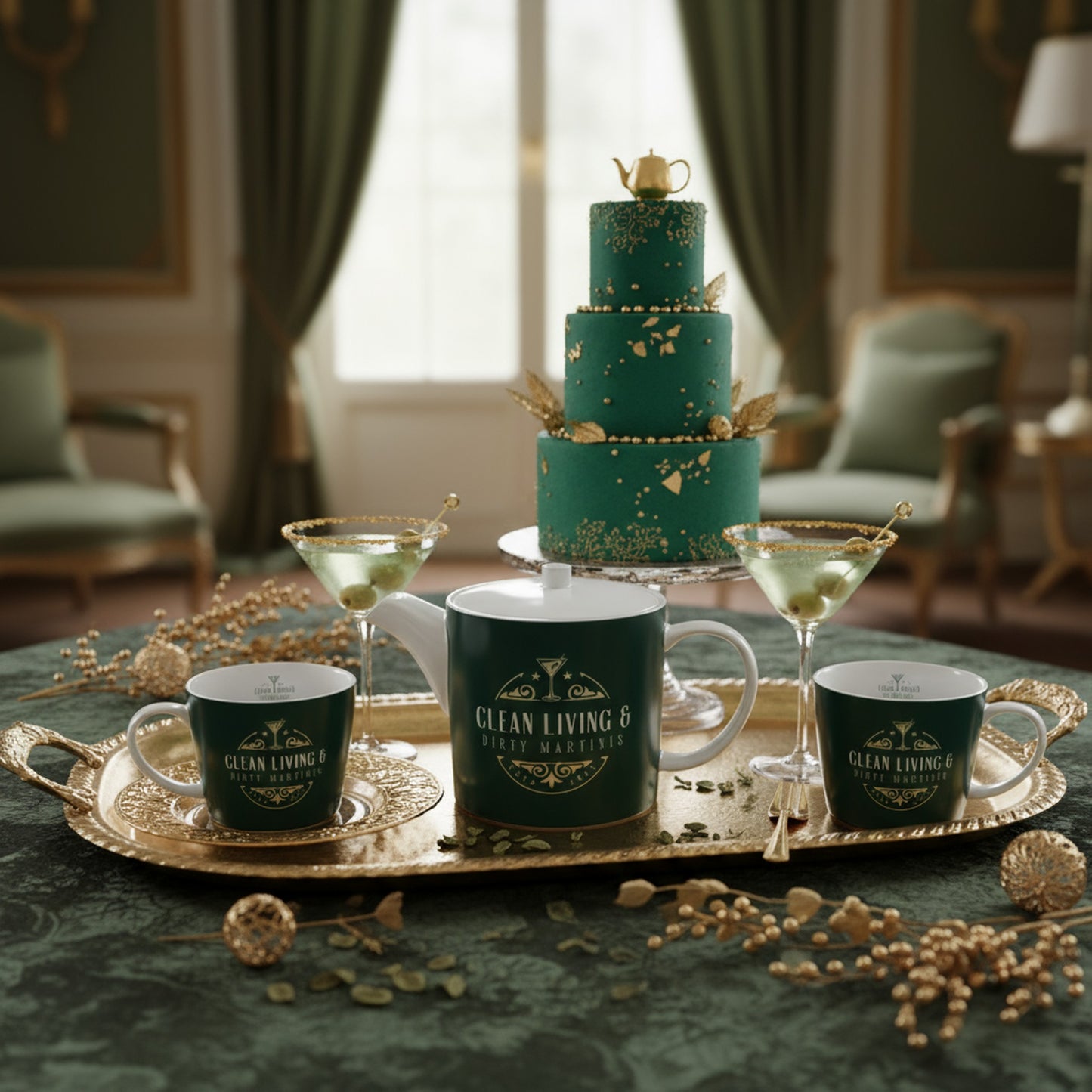 Bone China Tea Pot - Clean Living & Dirty Martinis for Stylish Entertaining