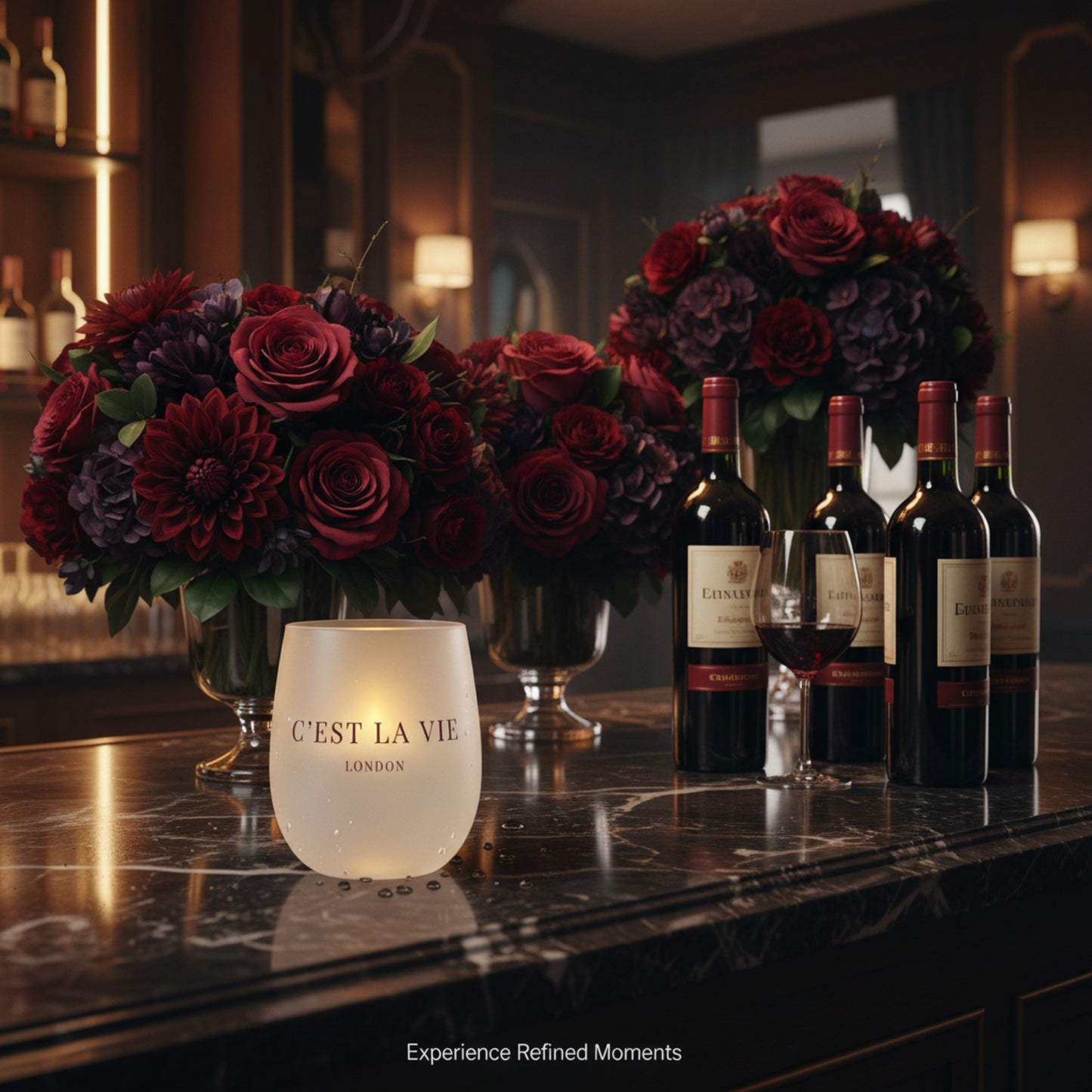 C'EST LA VIE Cream Crystal Water Glass - Elegant Drinkware