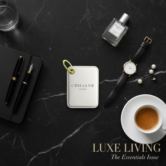 C'EST LA VIE Cream Key Ring - Chic and Inspirational Accessory