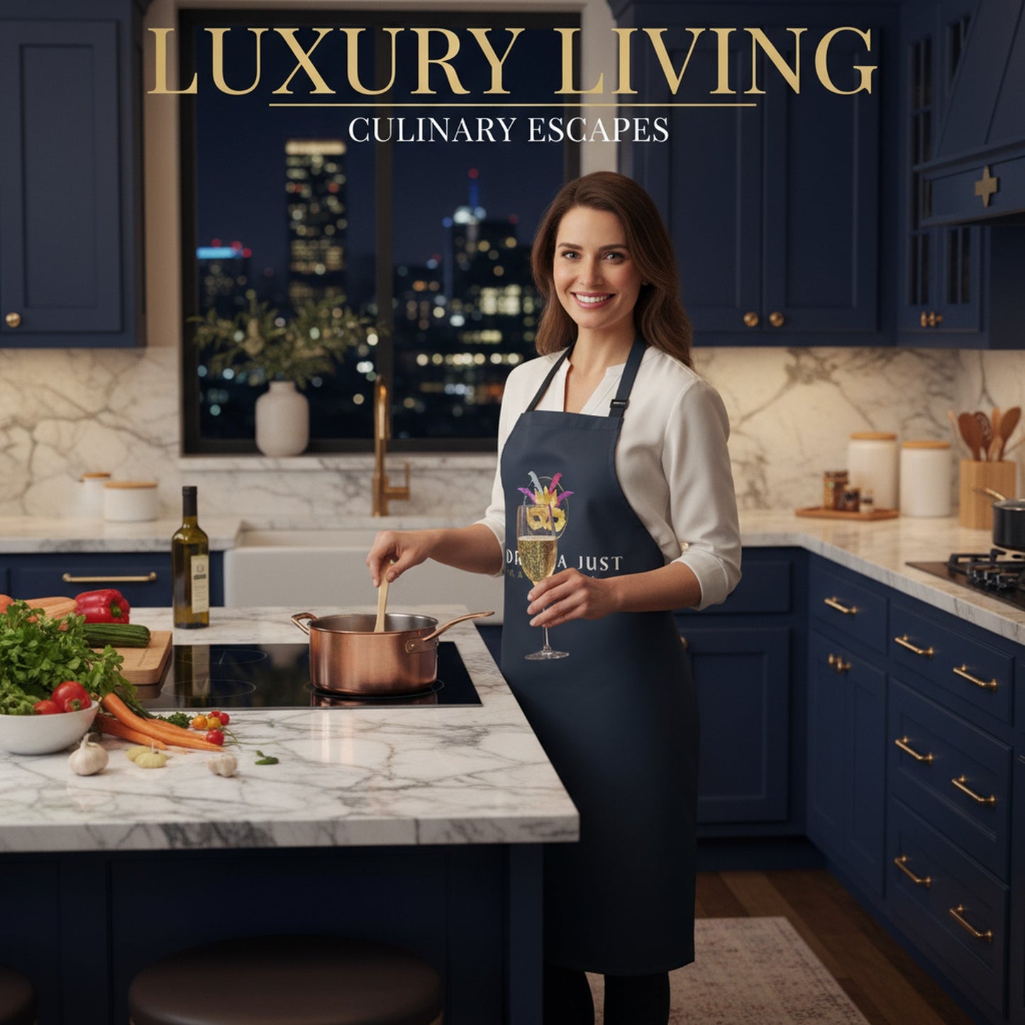 Stylish No Drama Just Champagne Apron | Perfect for Entertaining