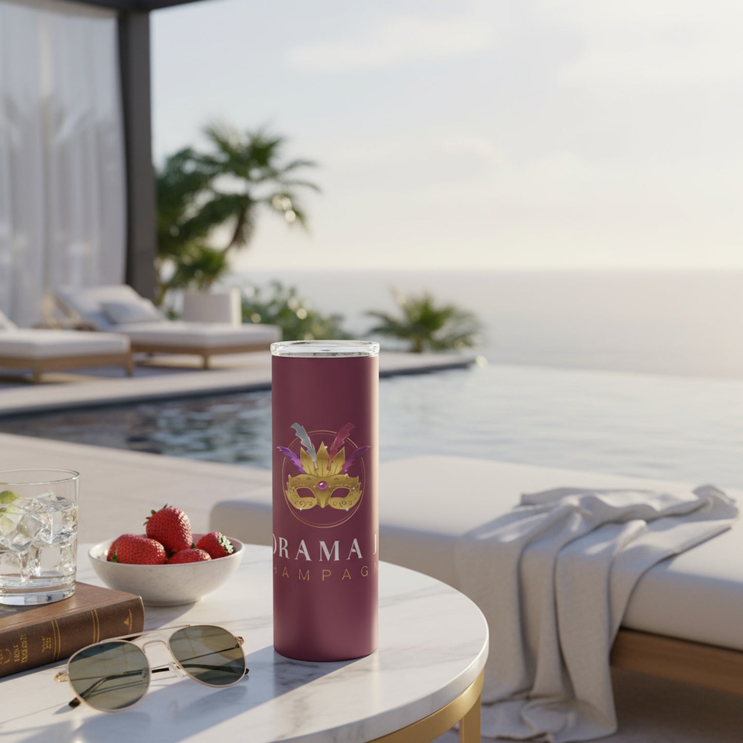 Chic Water Bottle - No Drama Just Champagne Design