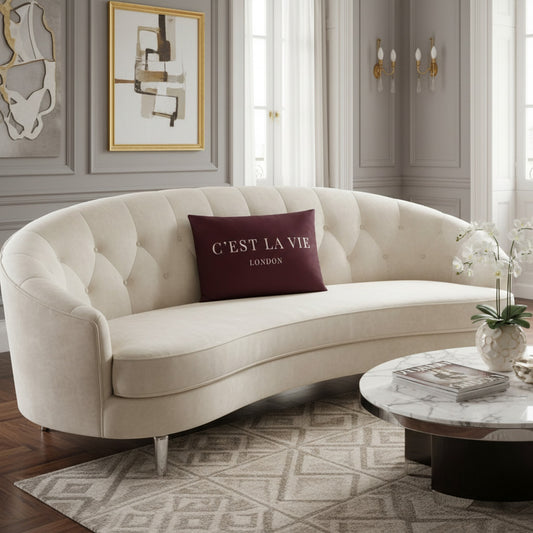 C'EST LA VIE Velvet Throw Pillow - Stylish Accent Cushion