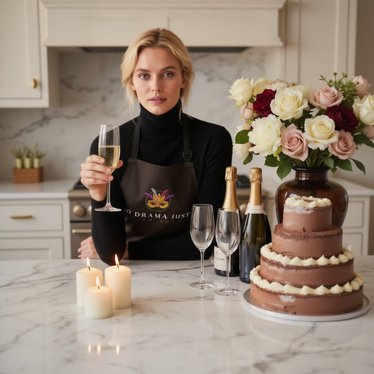 No Drama Just Champagne Kitchen Apron - Perfect for Hosts