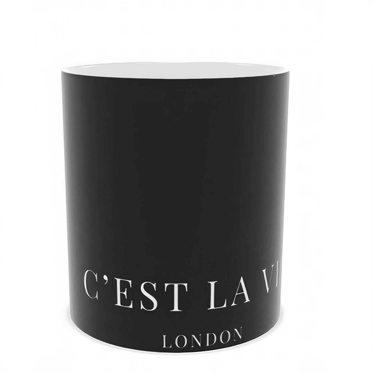 C'EST LA VIE Fine Bone China Black Mug - Elegant Coffee Cup